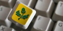 Keyboard with Acorn Logo